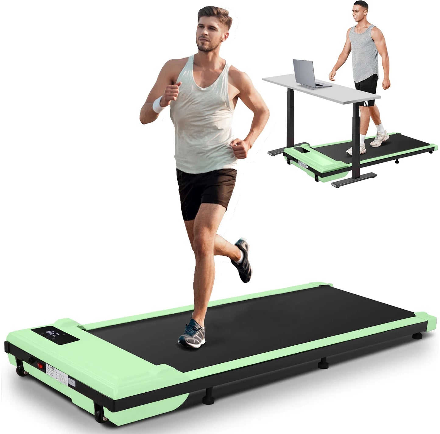 ANCHEER Walking Pad, 2 in 1 under Desk Treadmill with Remote Control、Led Display, 300 Lbs Portable Treadmill for Home/Office (Black)