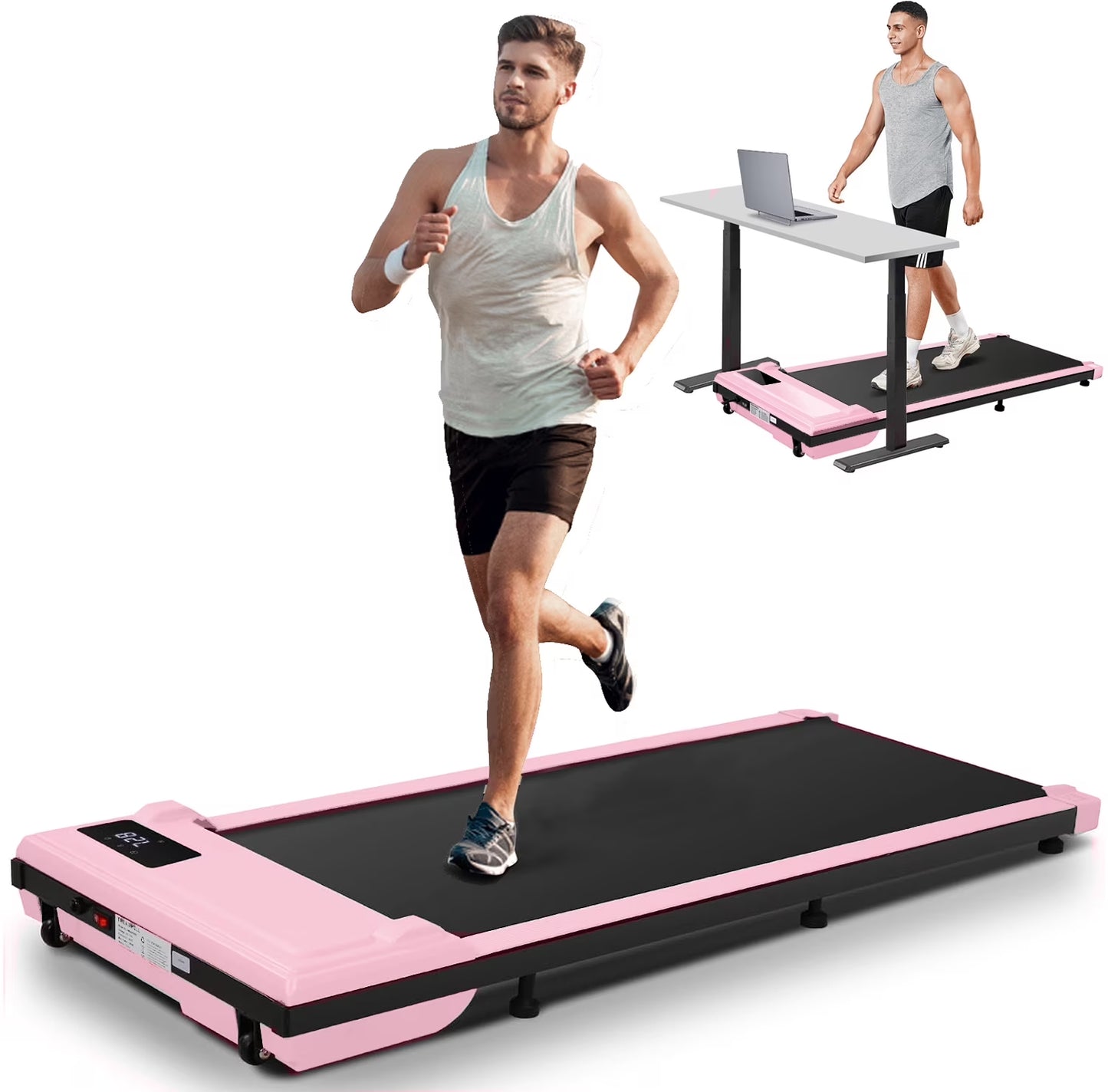 ANCHEER Walking Pad, 2 in 1 under Desk Treadmill with Remote Control、Led Display, 300 Lbs Portable Treadmill for Home/Office (Black)