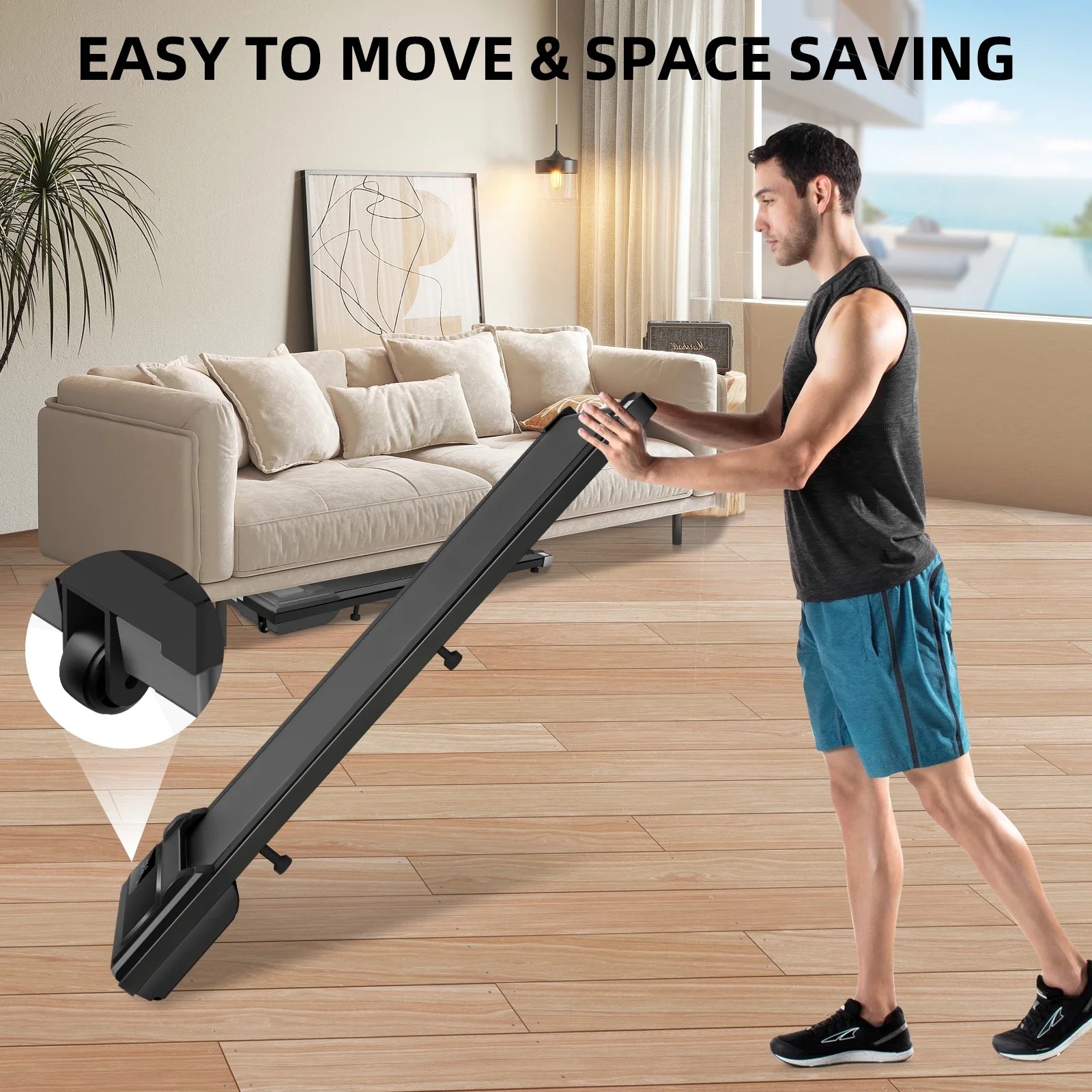 ANCHEER Walking Pad, 2 in 1 under Desk Treadmill with Remote Control、Led Display, 300 Lbs Portable Treadmill for Home/Office (Black)