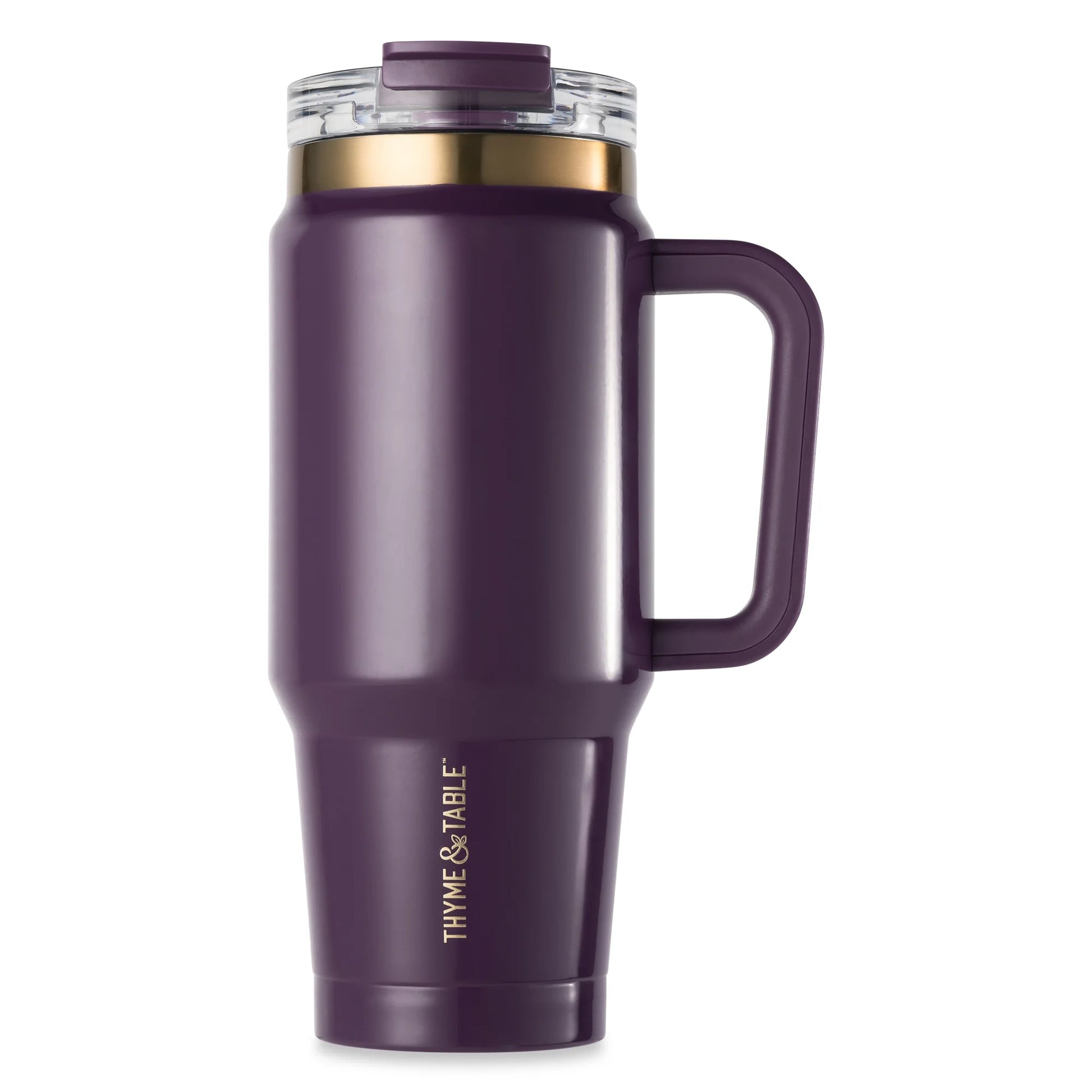 32 Fl Oz Stainless Steel Luna Tumbler with Handle and Dual Straw Lid, Purple