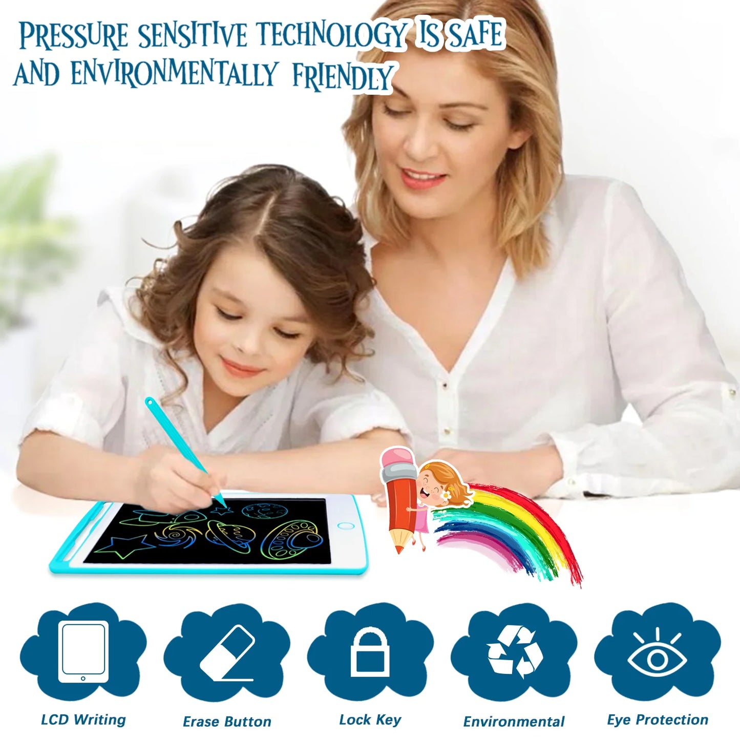Richgv LCD Writing Tablet for Kids, 8.5 Inch Drawing Tablet Doodle Pad Preschool Learning Toys for Toddlers, Drawing Pad Gifts for Boys Girls