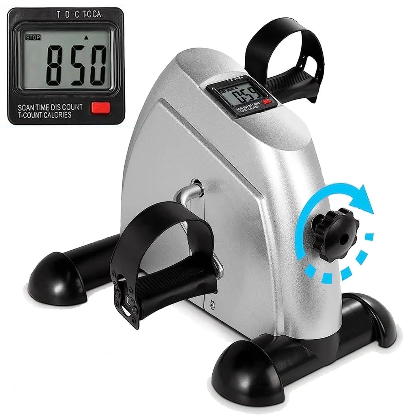 Baokaler under Desk Exercise Bike, Foot Pedal Exerciser, Portable under Desk Pedal Stepper with Digital Display, Mini Leg Exerciser for Home