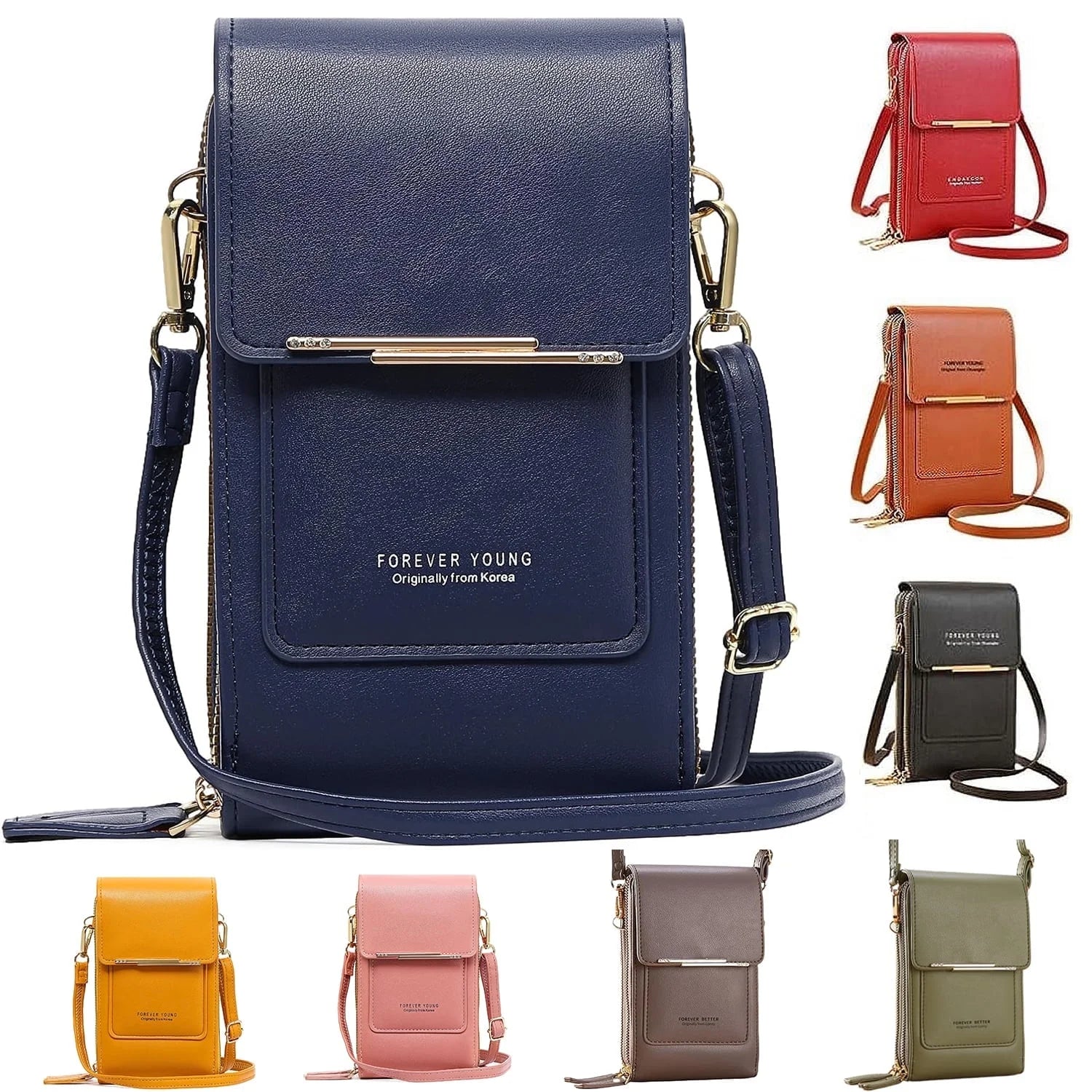 Anti-Theft Leather Bag,Small Crossbody Cell Phone Purse Wallet for Women,Rfid Block Phone Purse Crossbody with Shoulder Strap