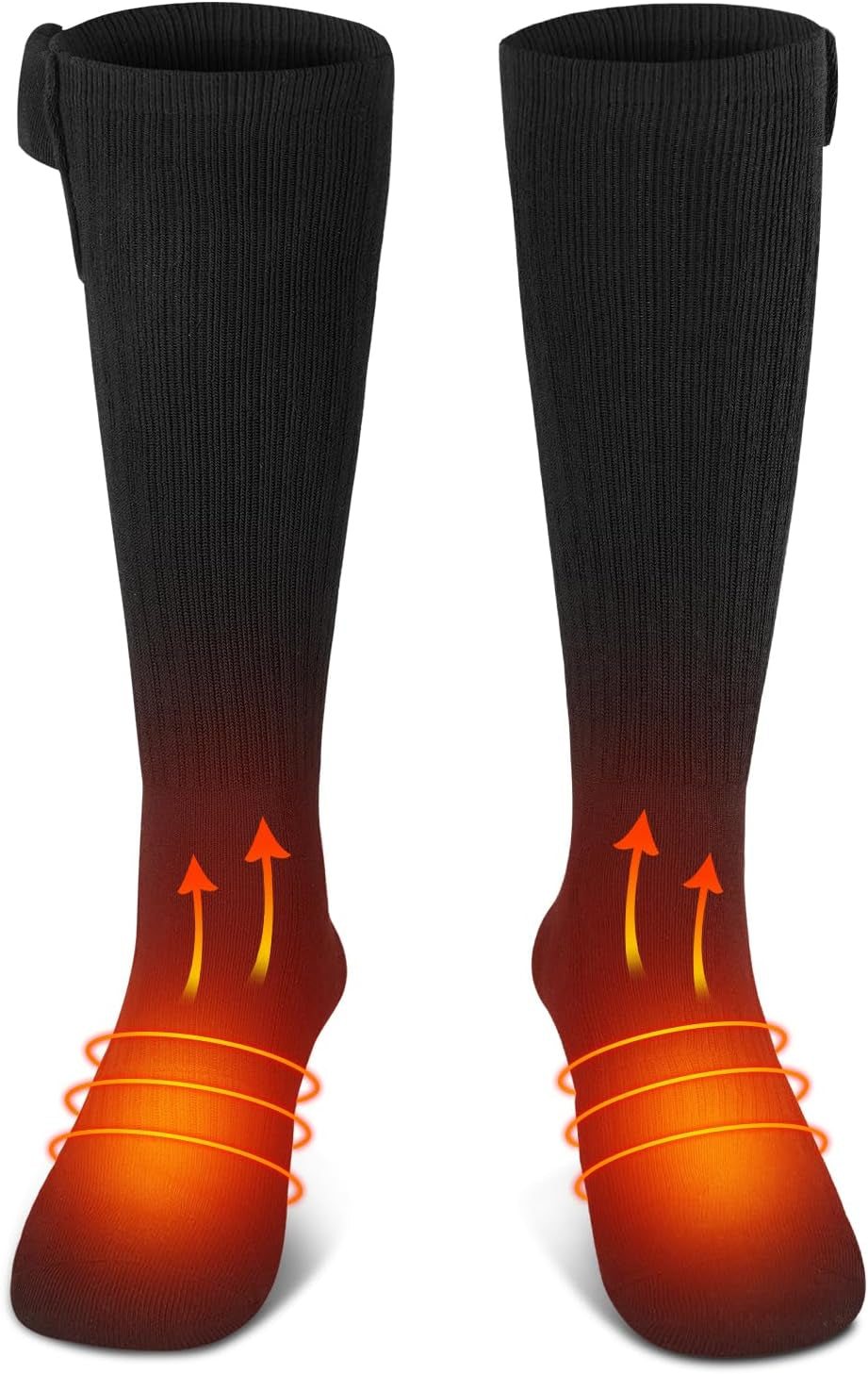 Long Heated Socks for Men Women, 7.4V Electric Rechargeable Battery Heated Socks, Washable Foot Warmer for Camping Skiing Hiking Cycling