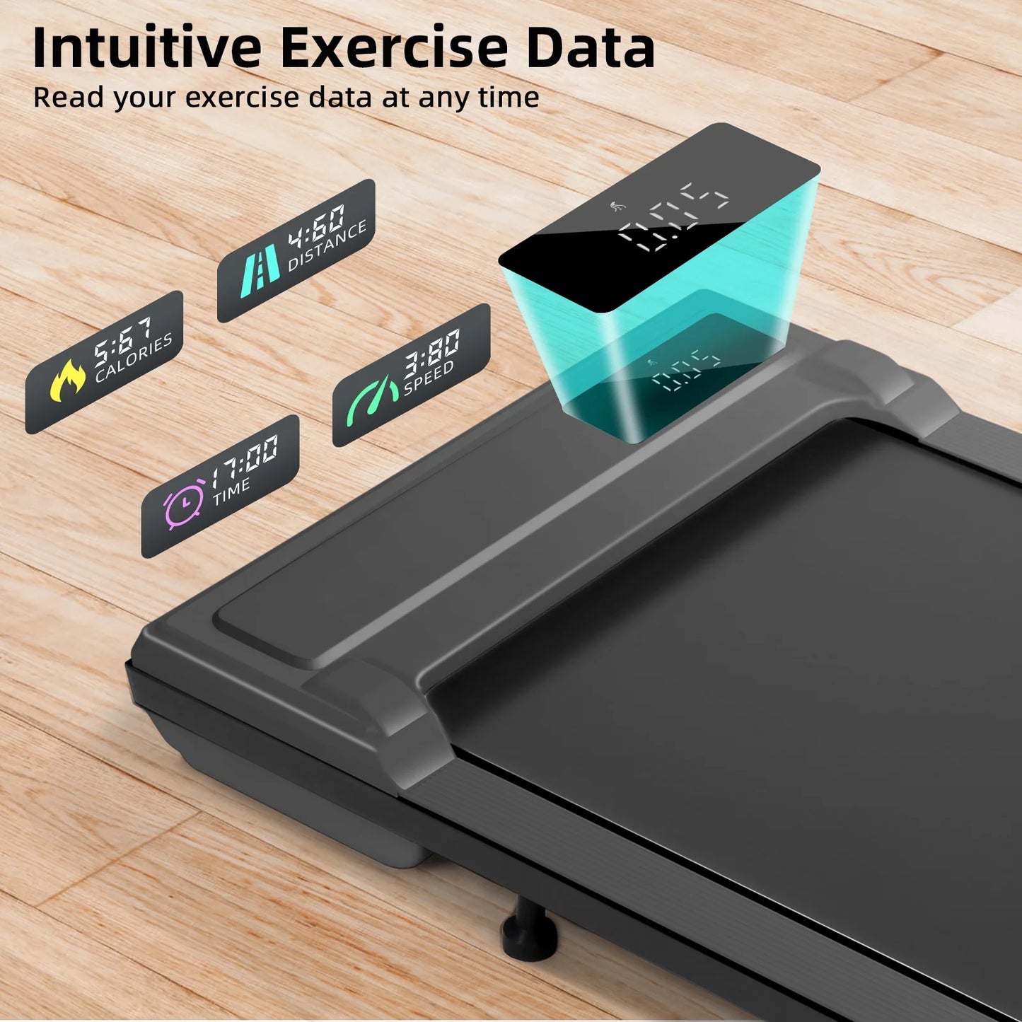 ANCHEER Walking Pad, 2 in 1 under Desk Treadmill with Remote Control、Led Display, 300 Lbs Portable Treadmill for Home/Office (Black)
