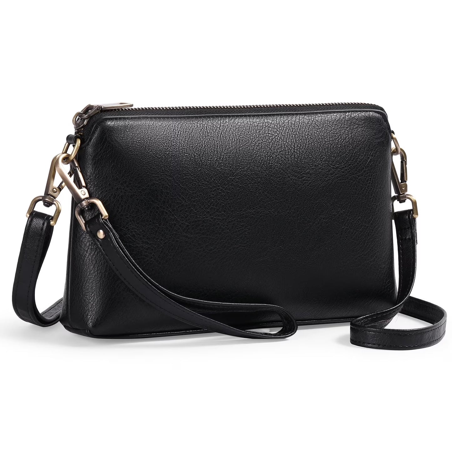 GAEKEAO Crossbody Bags for Women Small Genuine Leather Shoulder Purse Cross Body Bag with Wristlet Top Zipper