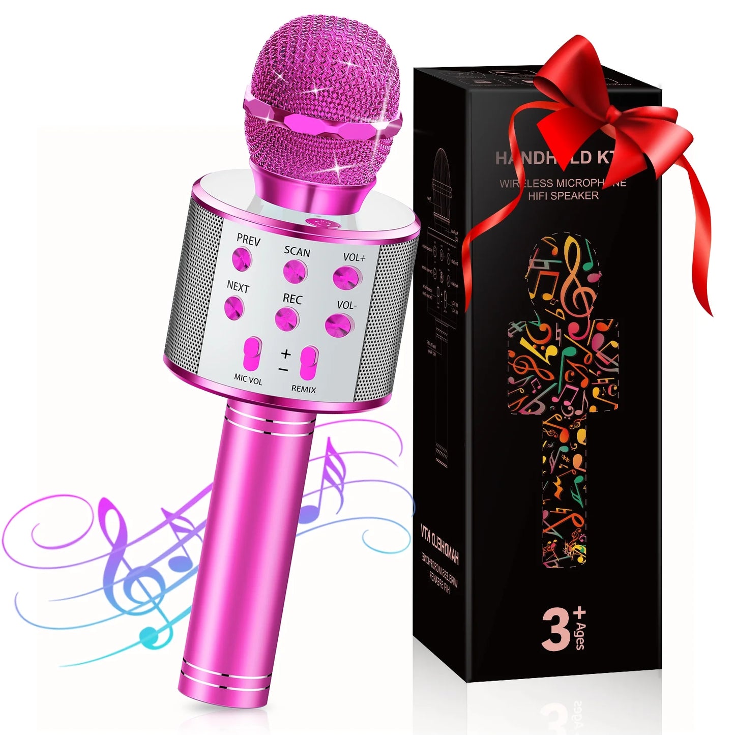 Karaoke Microphone for Kids, Toys for 3-12 Year Old Girls, Kids Microphone Girls Toys Bluetooth Microphone Birthday Gifts for 3 4 5 6 7 8 Years Old Girls Boys
