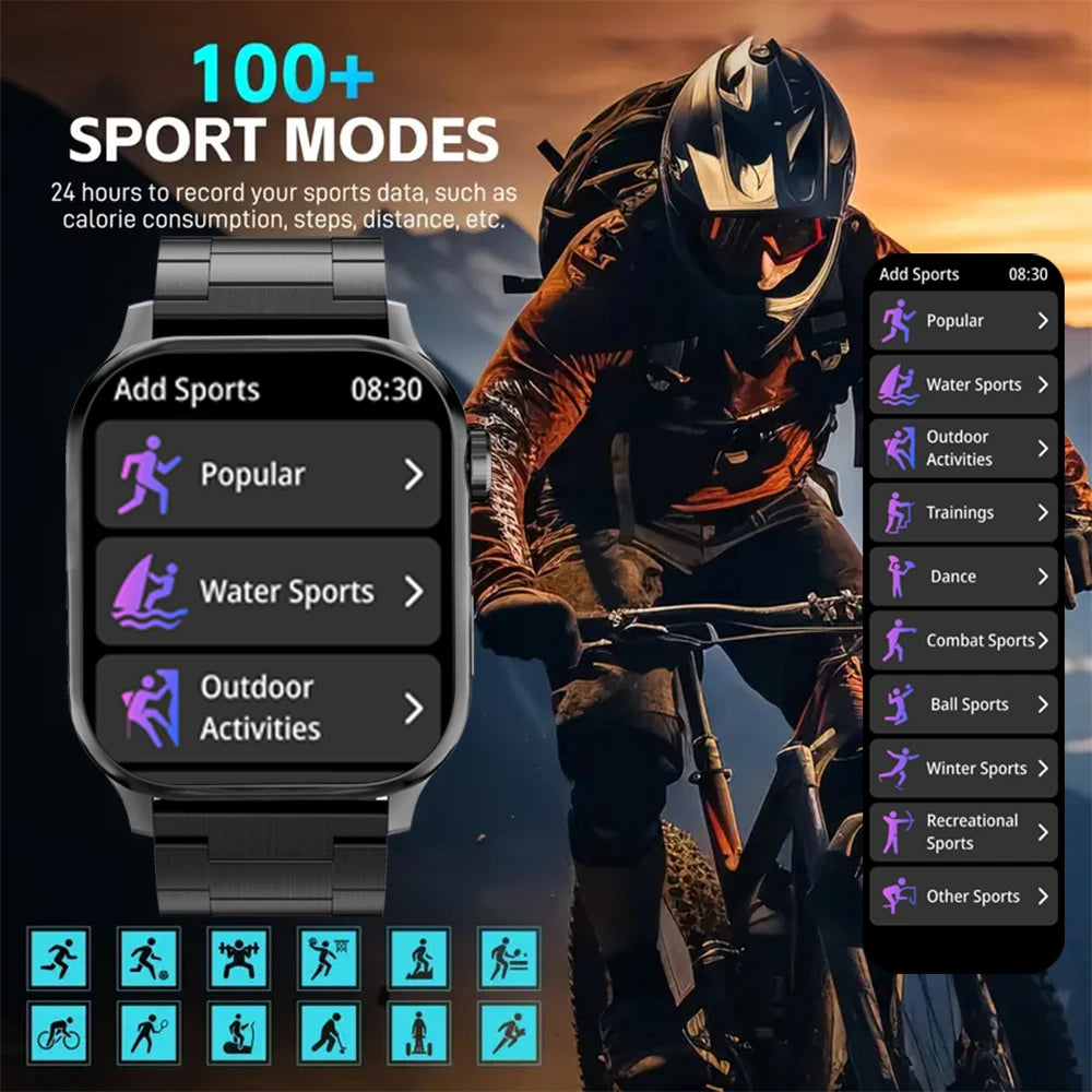 SENBONO G93 New Smart Watch Men Women 1.85'' square Screen Sports Waterproof BT Call Heart Rate Tracker Clock Men SmartWatch