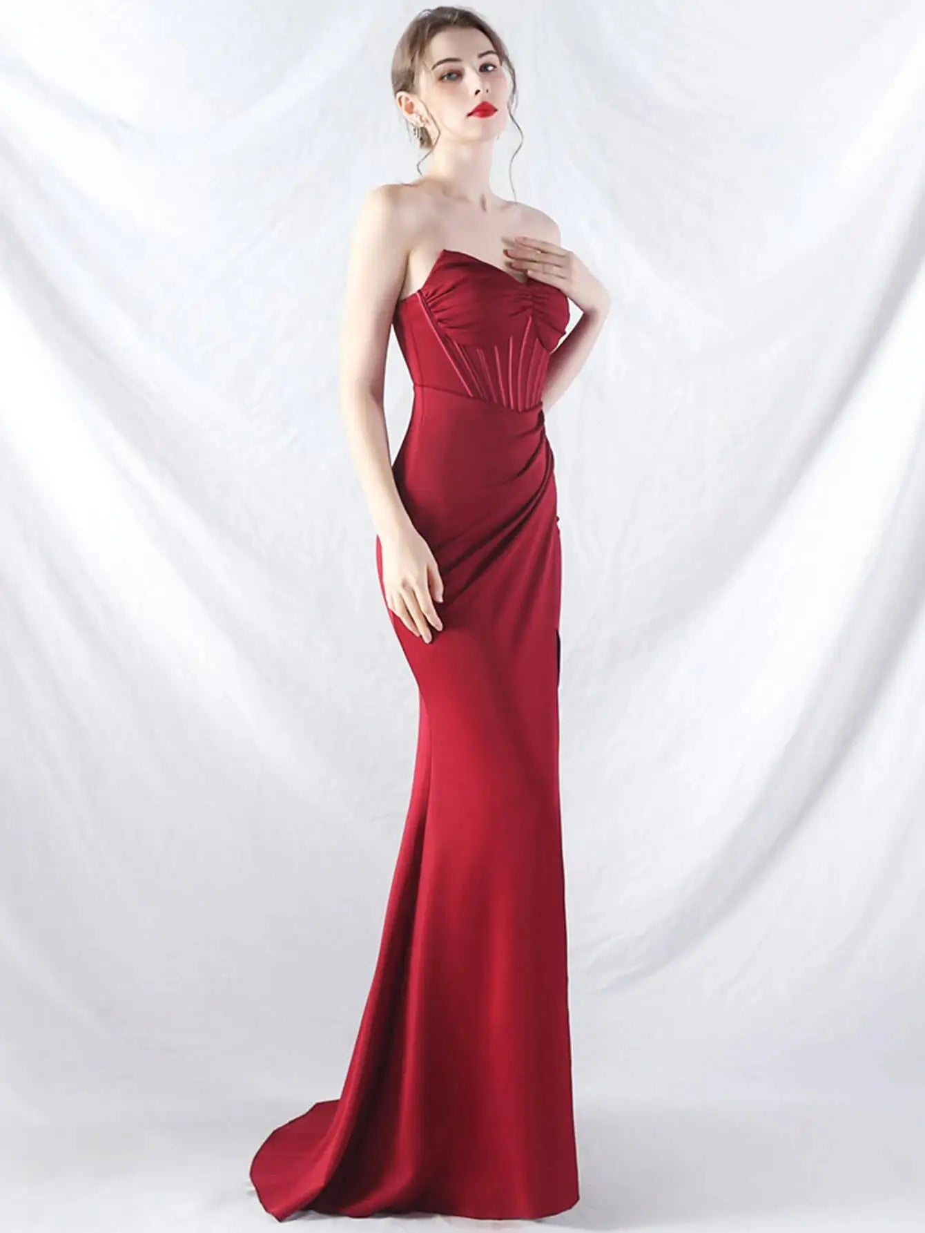 Robe longue d'été blanche dos nu sexy, élégante robe à plis pour femme, robe de soirée d'anniversaire, robe longue de mariage rouge luxueuse, vestidos