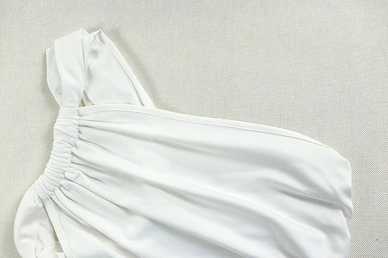 Robe longue sexy asymétrique dos nu Leosoxs, robe de plage moulante sans manches à épaules dénudées.