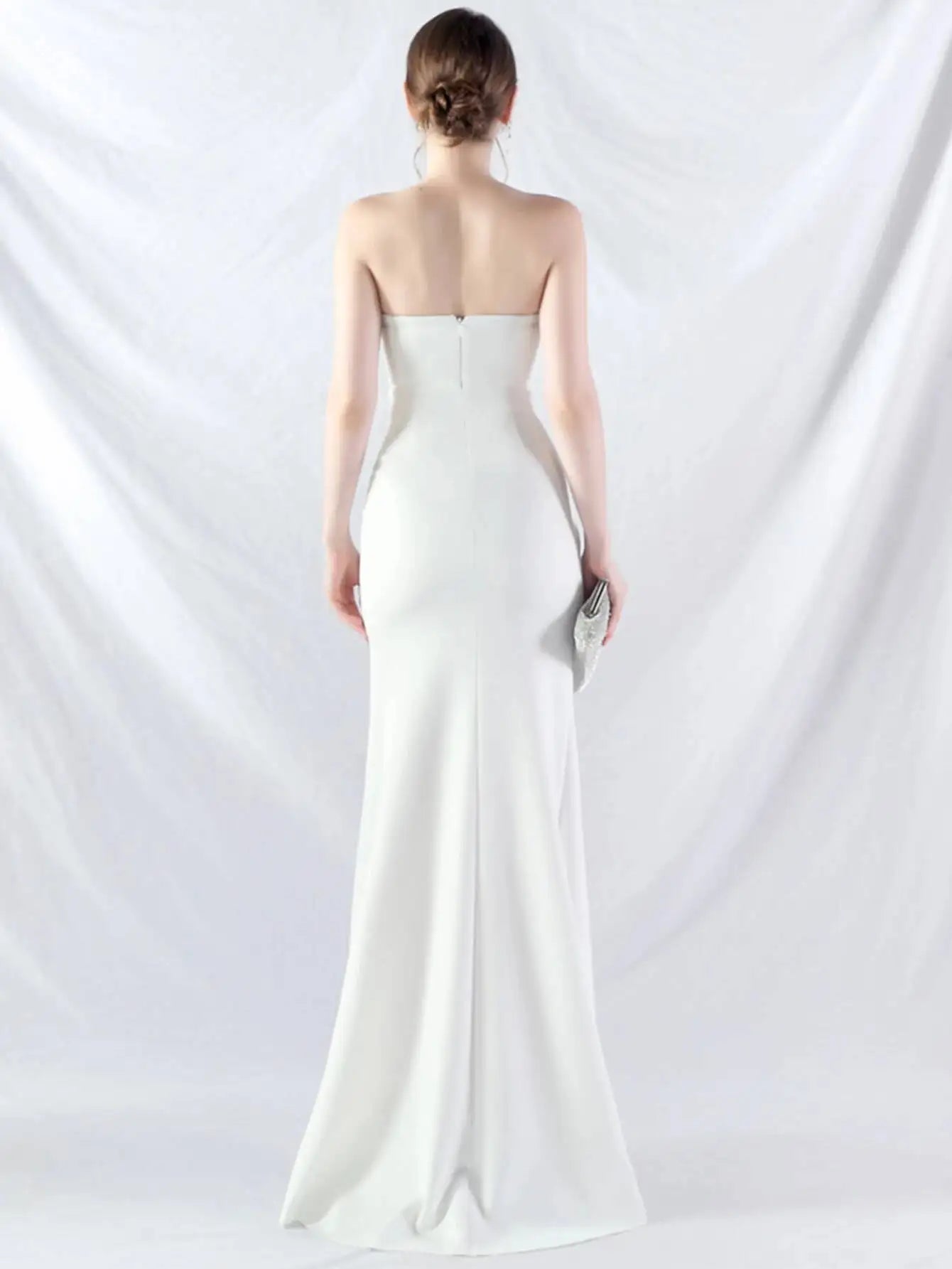 Robe longue d'été blanche dos nu sexy, élégante robe à plis pour femme, robe de soirée d'anniversaire, robe longue de mariage rouge luxueuse, vestidos