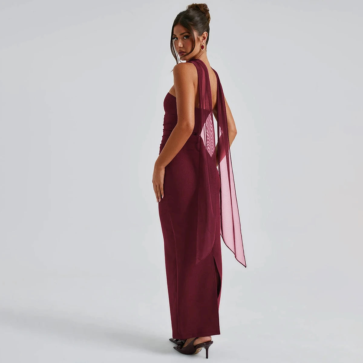 Écharpe élégante Hugcitar, sans bretelles, gants en maille unie, robe de bal maxi moulante sexy, tenues mode Y2K pour femme, mariage, fête, anniversaire