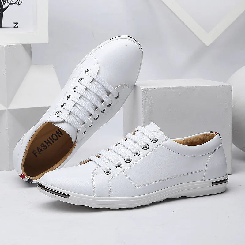 Men Casual Leather Shoes Fashionable Men Shoes Minimalist Designer Men Shoes Breathable Classic Lace Up Sports Shoes Board Shoe