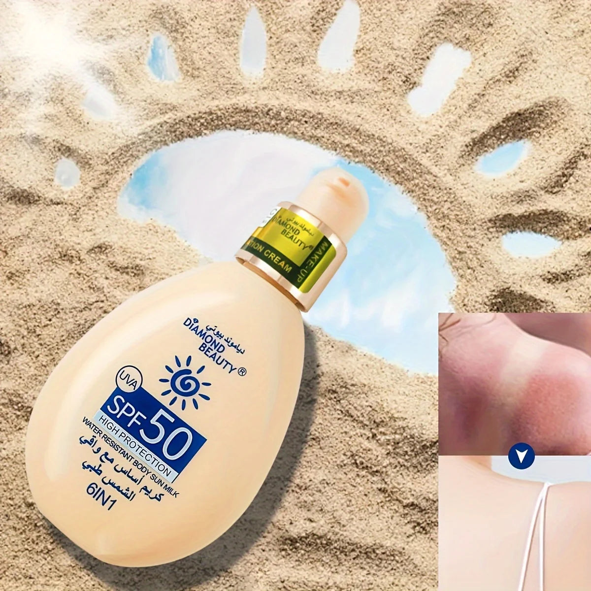 Sunscreen SPF 50 Face Body Isolation Female Sunscreen lotion 100ml Summer Outdoor liquid foundation Moisturizing Cream