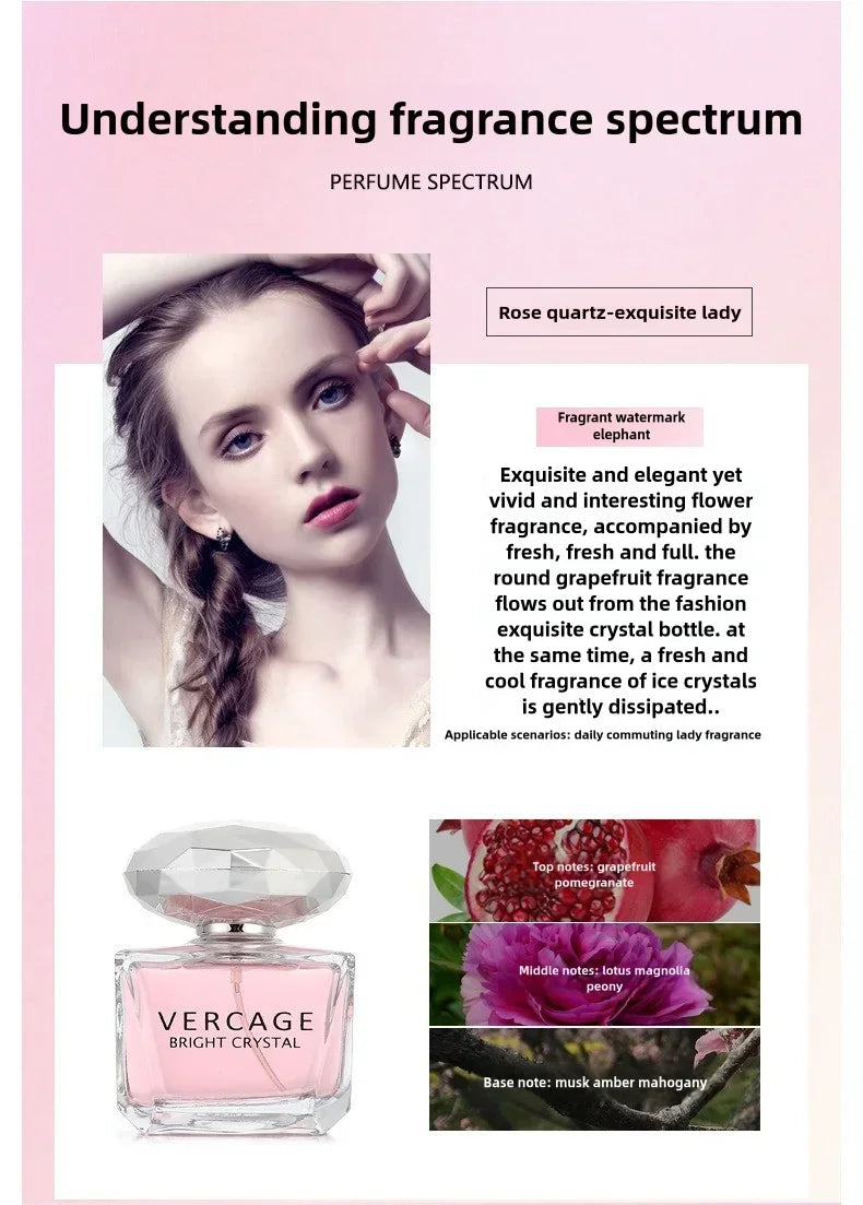 Perfume 50ML Osmanthus Peony and Pomegranate Fragrance Perfume for Women Crystal Diamond Series Light and Elegant Scent Parfum