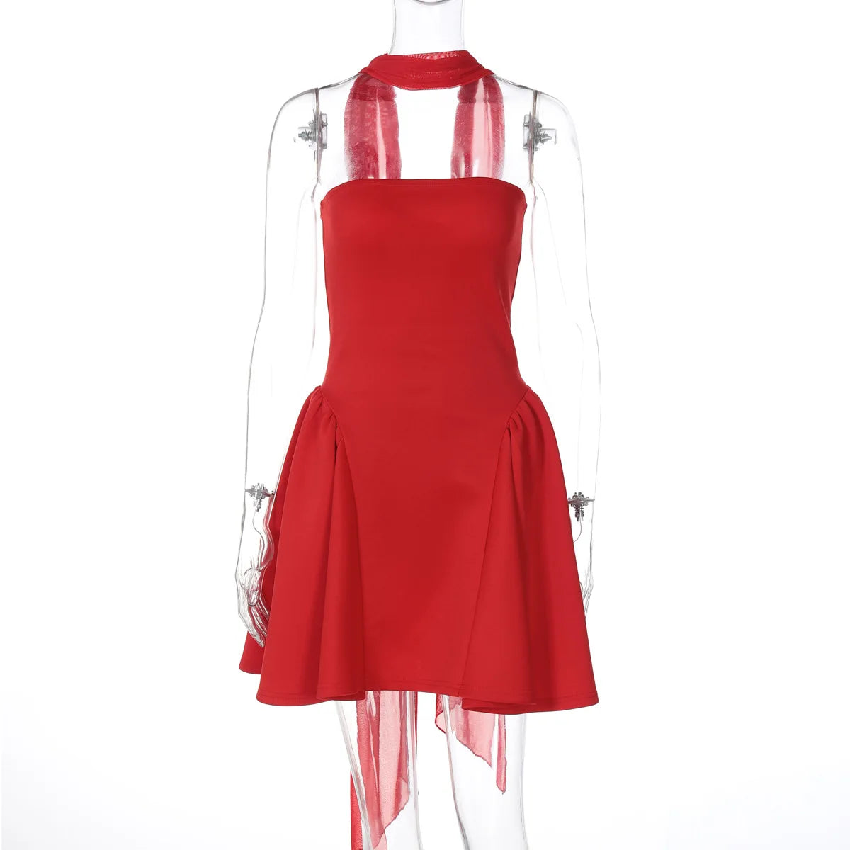 Robe mini bustier sexy Tornova avec ruban, dos nu élégant, fermeture éclair, taille haute, robe de soirée élégante pour femme, collection 2025