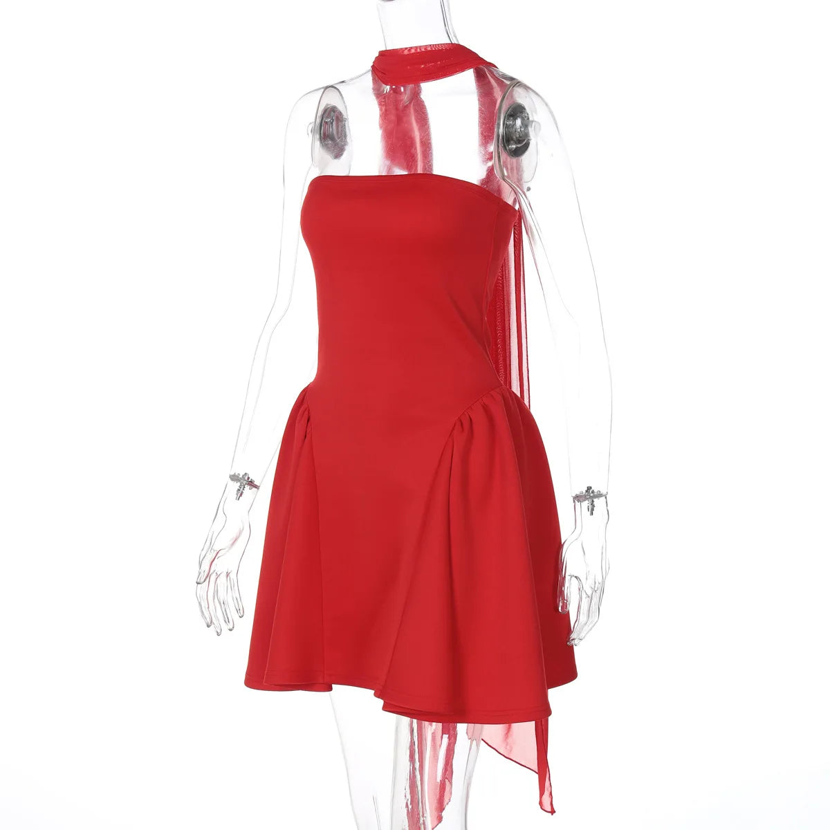 Robe mini bustier sexy Tornova avec ruban, dos nu élégant, fermeture éclair, taille haute, robe de soirée élégante pour femme, collection 2025