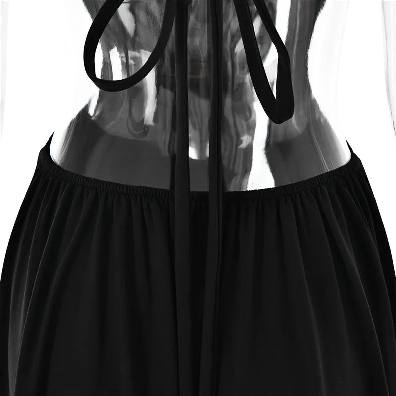 Robe maxi sexy Mozision à une épaule, col diagonal et dos nu, style peignoir, sans manches, fendue jusqu'à la cuisse.