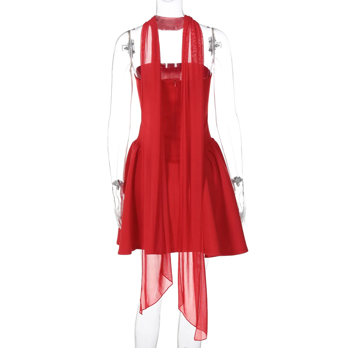 Robe mini bustier sexy Tornova avec ruban, dos nu élégant, fermeture éclair, taille haute, robe de soirée élégante pour femme, collection 2025