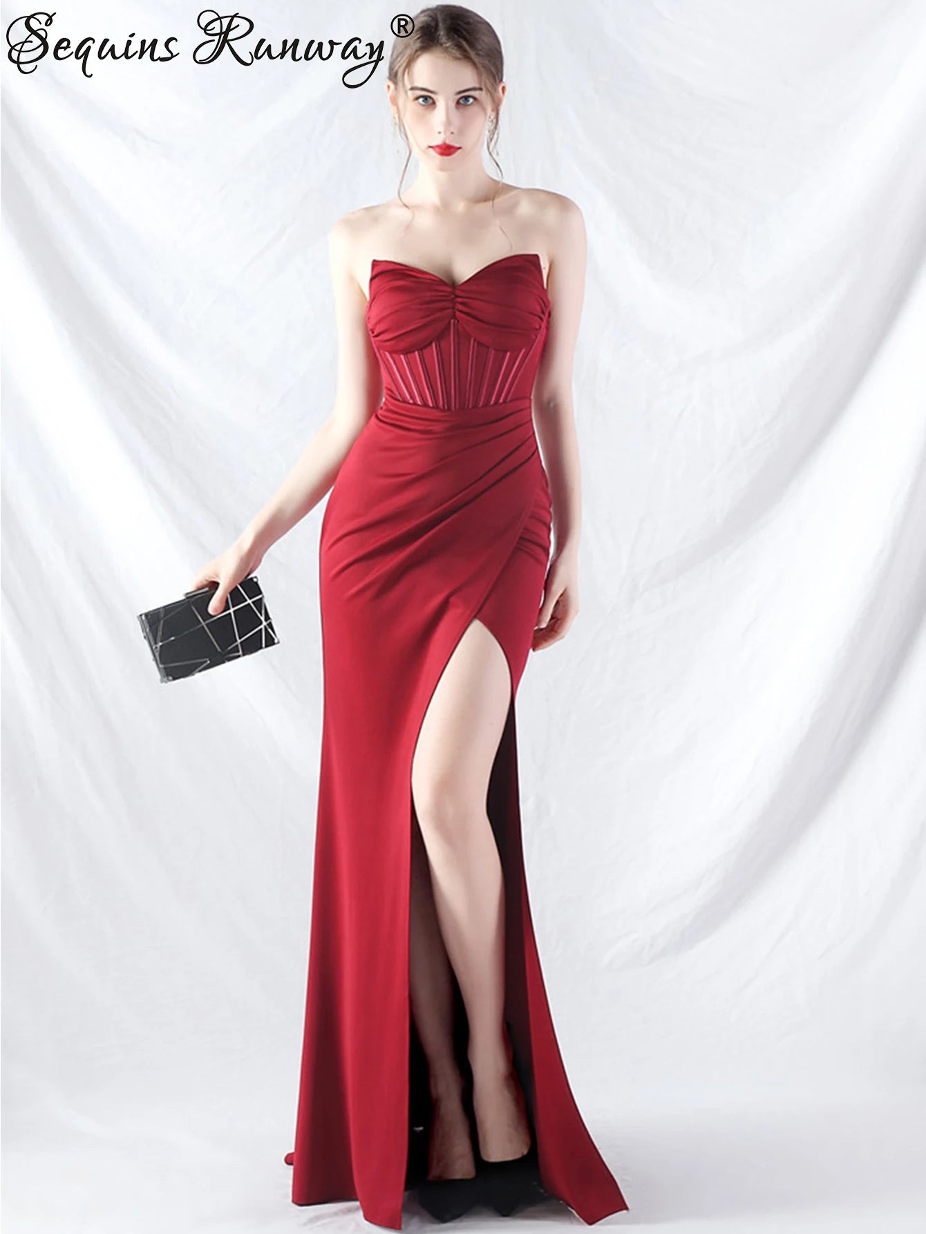 Robe longue d'été blanche dos nu sexy, élégante robe à plis pour femme, robe de soirée d'anniversaire, robe longue de mariage rouge luxueuse, vestidos