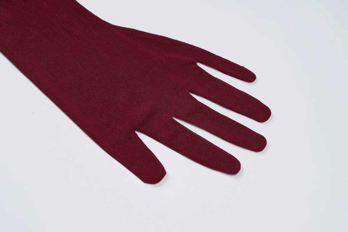 Écharpe élégante Hugcitar, sans bretelles, gants en maille unie, robe de bal maxi moulante sexy, tenues mode Y2K pour femme, mariage, fête, anniversaire
