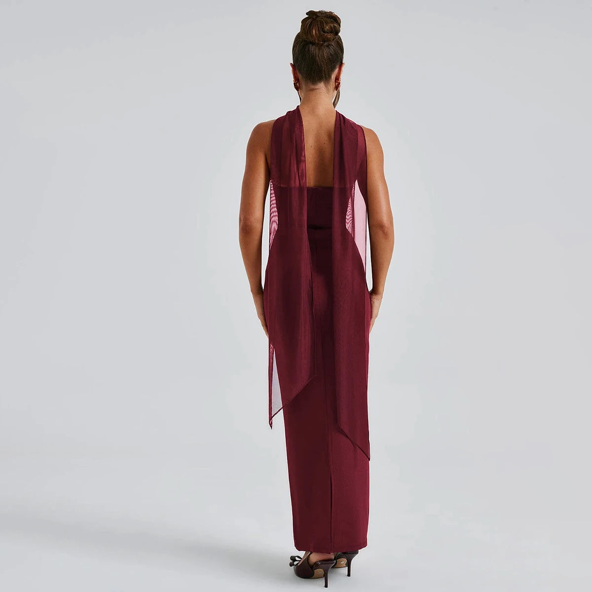 Écharpe élégante Hugcitar, sans bretelles, gants en maille unie, robe de bal maxi moulante sexy, tenues mode Y2K pour femme, mariage, fête, anniversaire