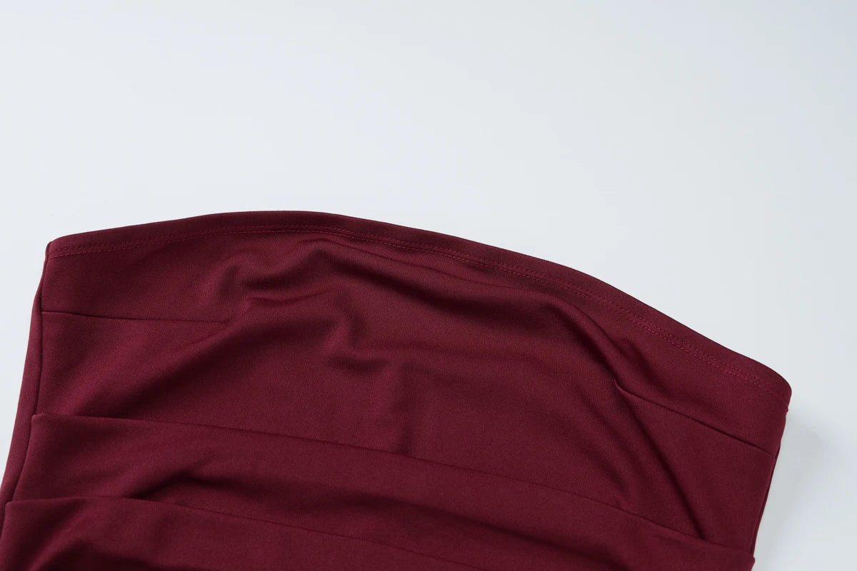 Écharpe élégante Hugcitar, sans bretelles, gants en maille unie, robe de bal maxi moulante sexy, tenues mode Y2K pour femme, mariage, fête, anniversaire