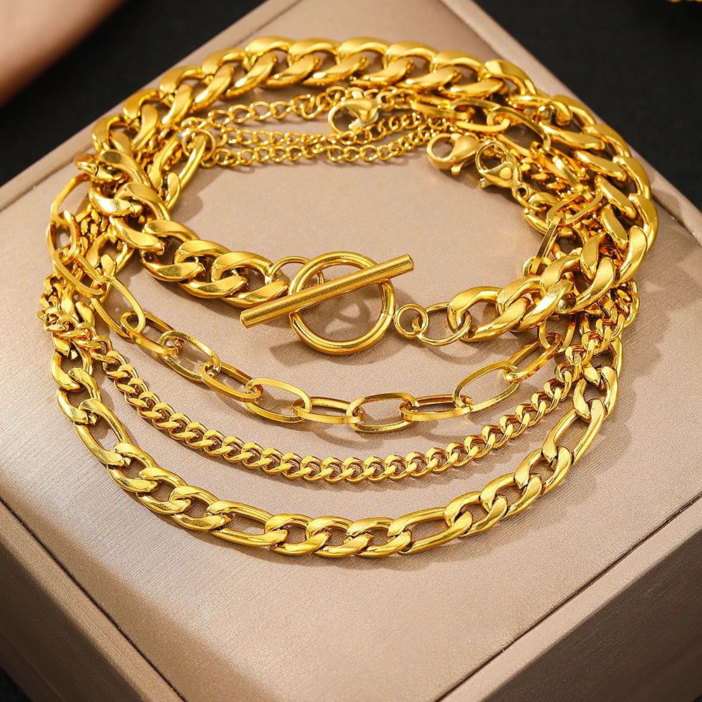 Stainless Steel Bracelet Set High-end Atmosphere Multi Bracelet Set Fashion Bracelet For Women Jewelry Gifts with a Difference