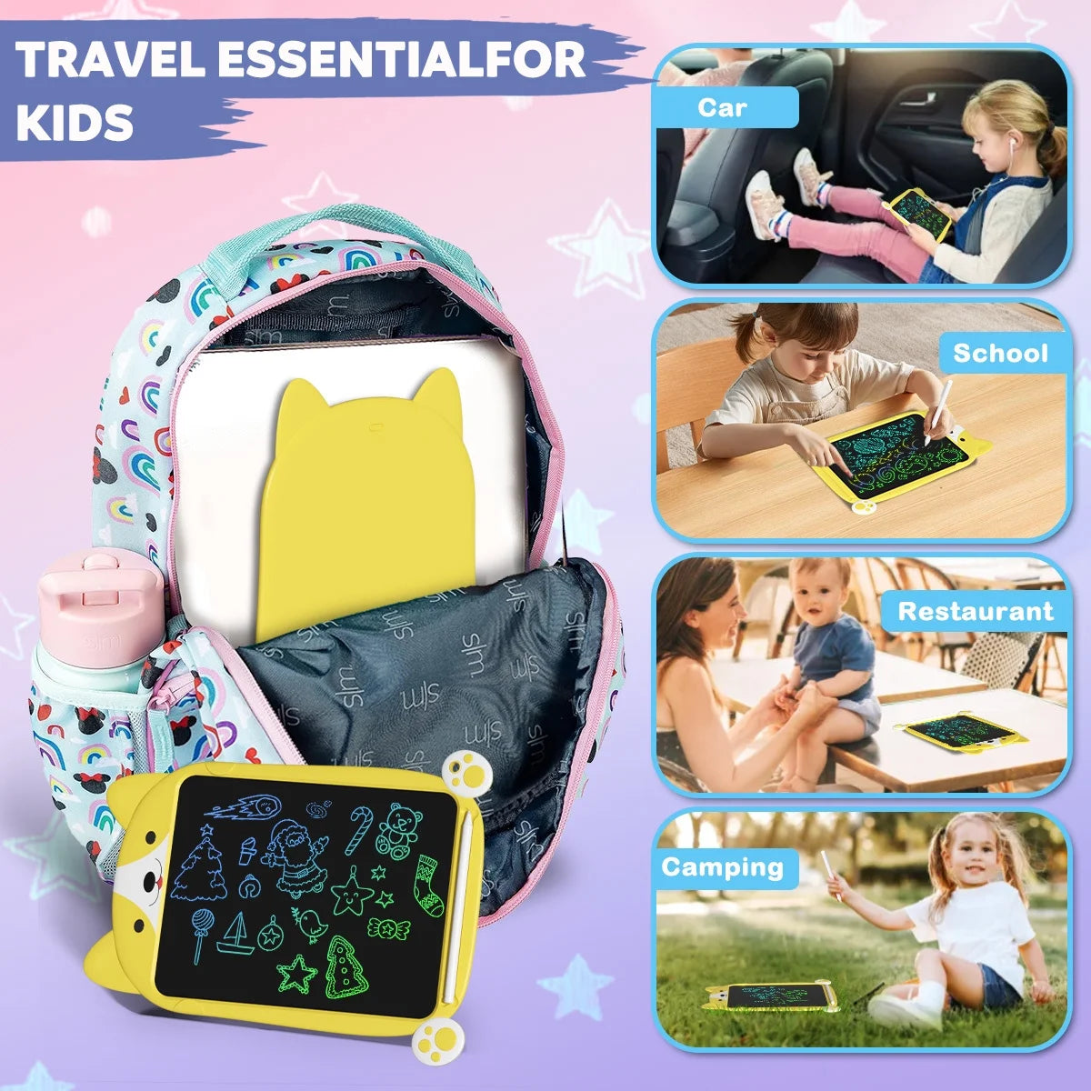 LCD Writing Tablet, Doodle Boards for Kids, Colorful Toddler Doodle Board Drawing Tablet, Erasable Reusable Drawing Pads, Educational and Learning Toys for Kids