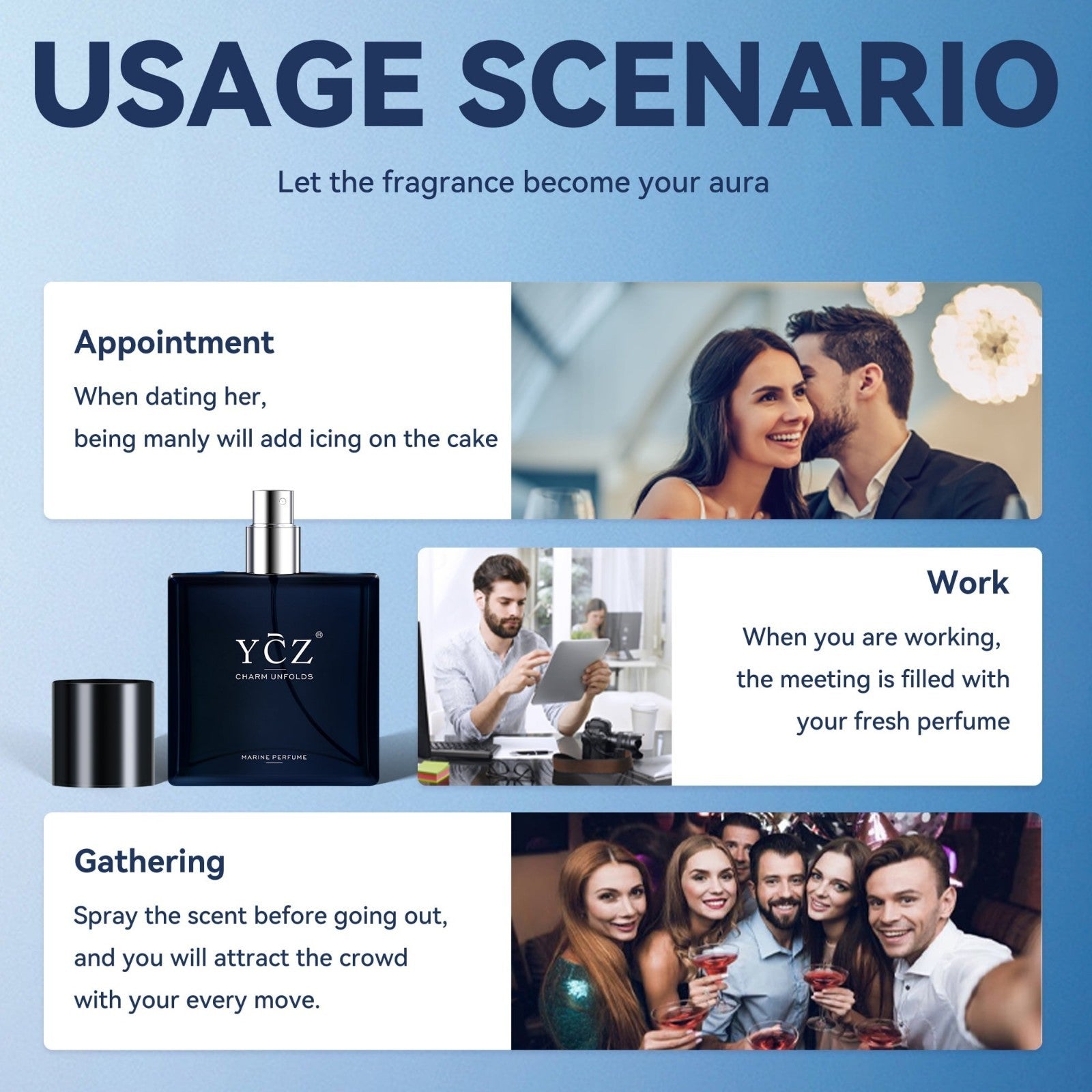 YCZ Charm Unfolds Marine Cologne/Perfum