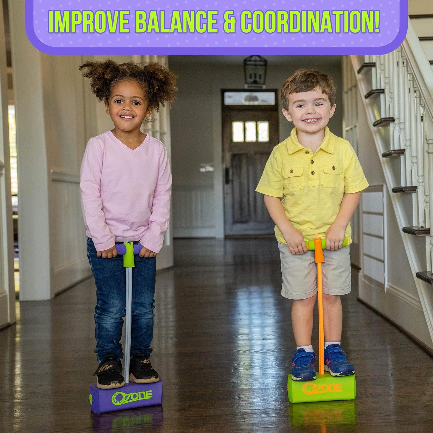 Flybar Pogo Stick - Ozone My First Foam Pogo Jumper, Indoor Jumper & Pogo Stick for Kids, Indoor Toys for Toddlers Age 3-5 (Ozone Purple)