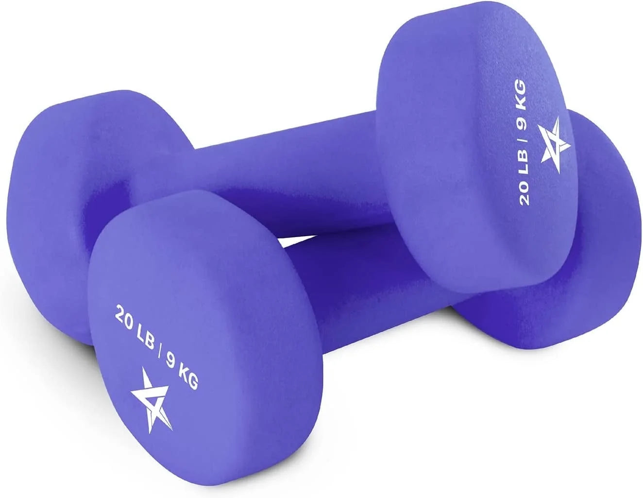Yes4All Neoprene Coated Dumbbell for Women, Black, 10 Lb Pair
