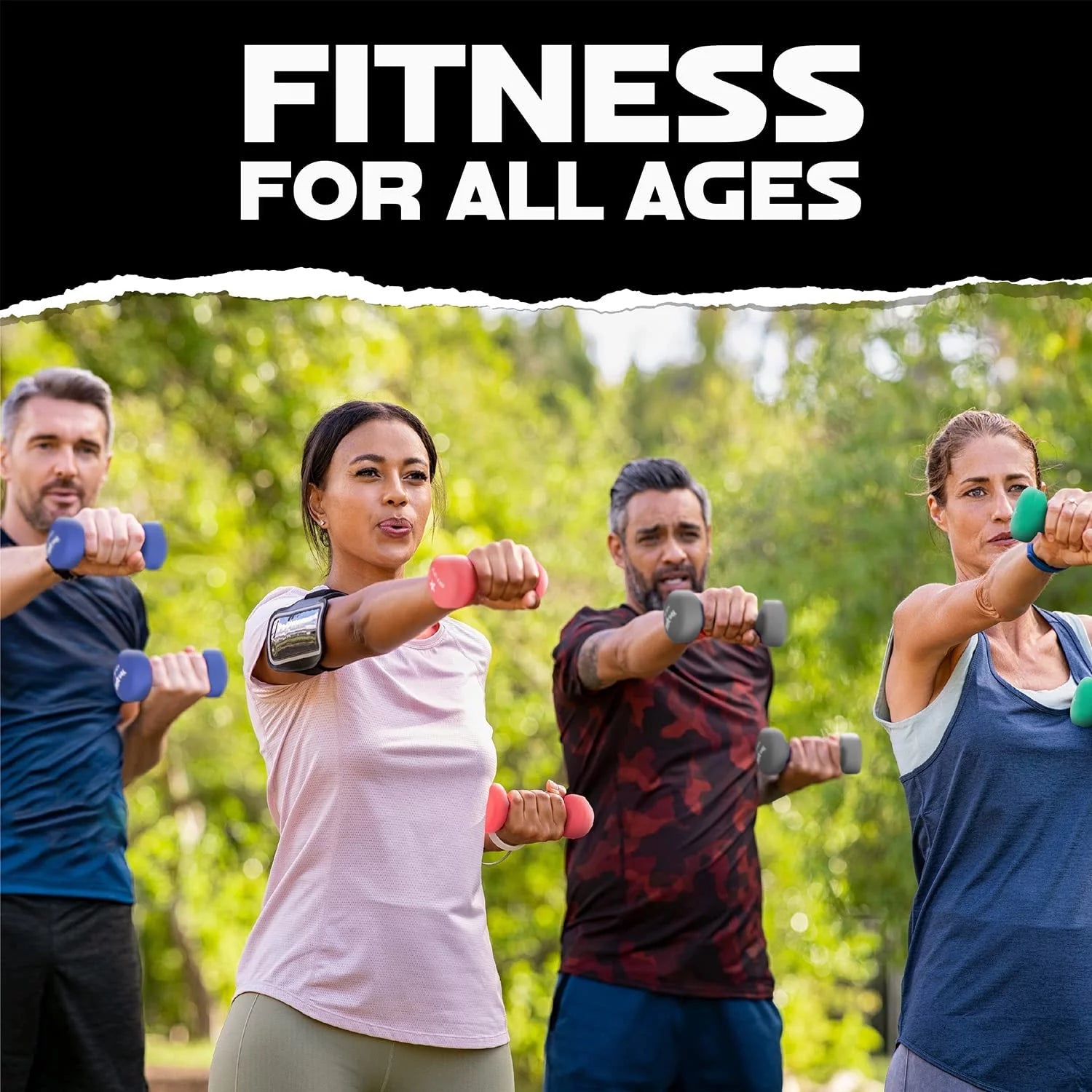 Yes4All Neoprene Coated Dumbbell for Women, Black, 10 Lb Pair