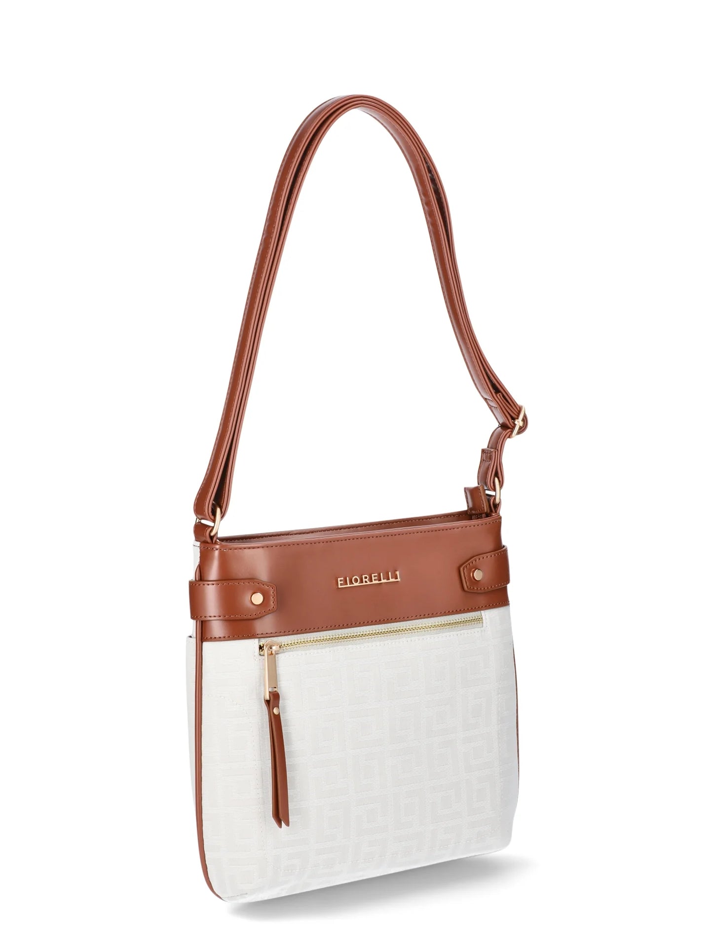 Fiorelli Women’S Lila Crossbody Handbag, Geo Jacquard White