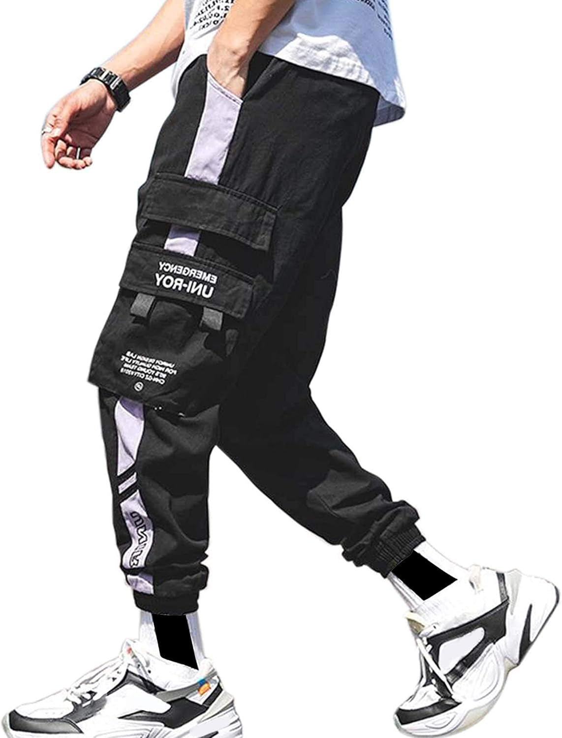 XYXIONGMAO Men'S Streetwear Joggers Casual Sports Pants Baggy Casual Techwear Hip Hop Sweatpants Black Cargo Pants for Men
