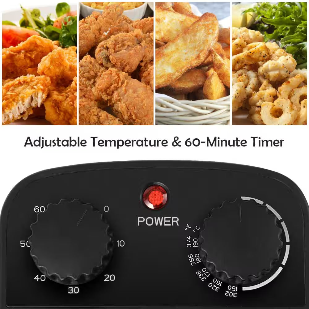 3.2 Qt. Electric Deep Fryer 1700-Watt Stainless Steel Timer Frying Basket