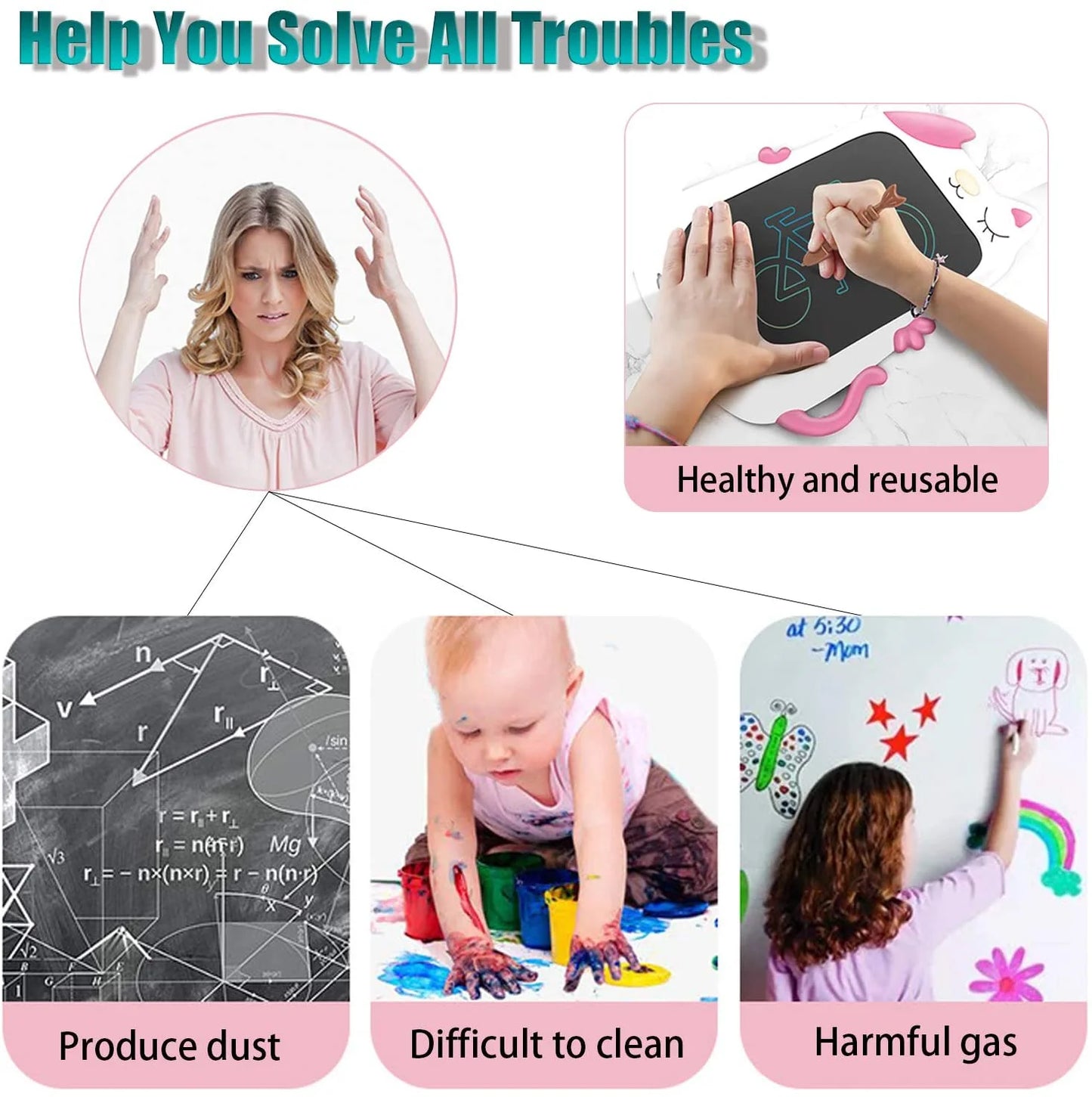 LCD Drawing Doodle Board Toys for Girls 3-6 Years, Toddler Girl Learning Toys for Girls 4 5 6 7 8 Year Old, Birthday Gifts Toys for 2 3 4 5 Years Old Girls