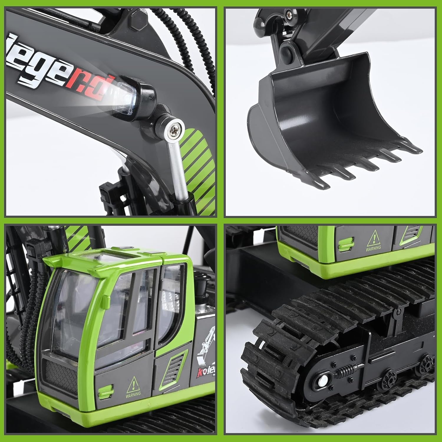 Kolegend Remote Control Excavator Toy 16 Inch, 11 Channel RC Construction Vehicles Hydraulic Haulers Digger Toys Gift for 6 7 8 9 10 Years Old Kids Boys