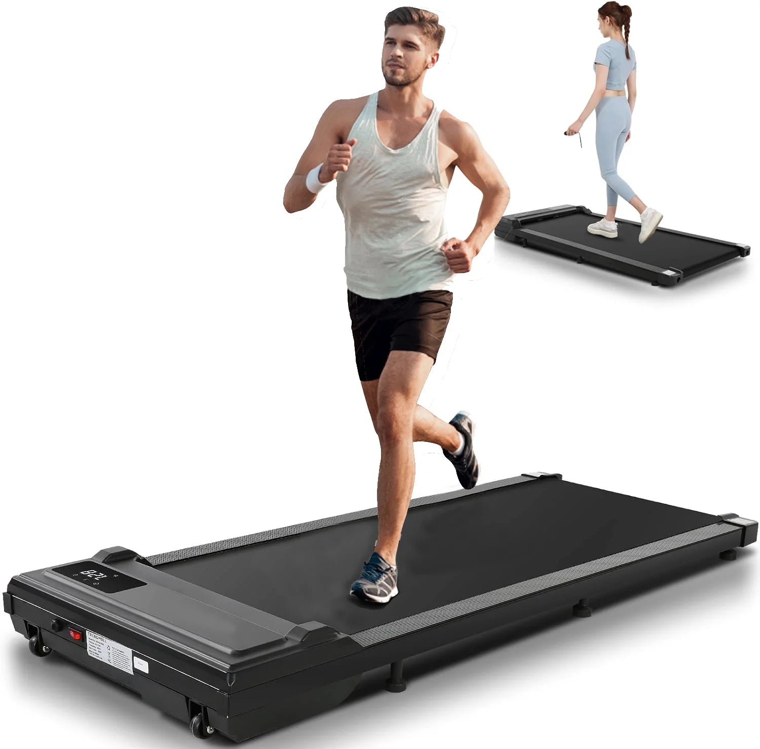 ANCHEER Walking Pad, 2 in 1 under Desk Treadmill with Remote Control、Led Display, 300 Lbs Portable Treadmill for Home/Office (Black)