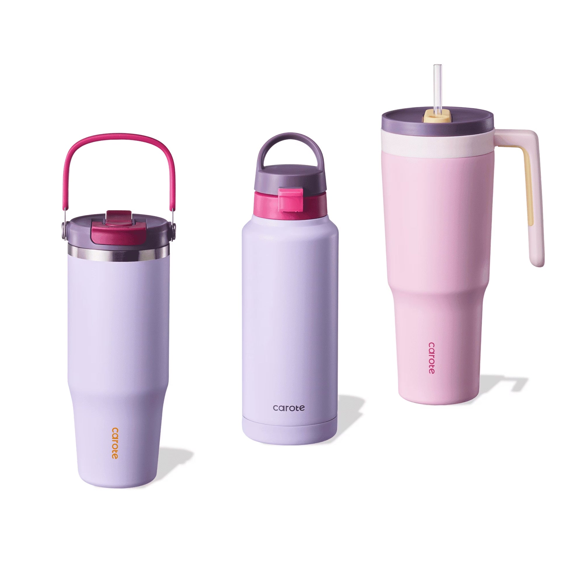 Carote 3-Piece Insulated Stainless Steel Tumbler Set, 40Oz,32Oz*2, Leak-Proof, Travel Mugs, Blue