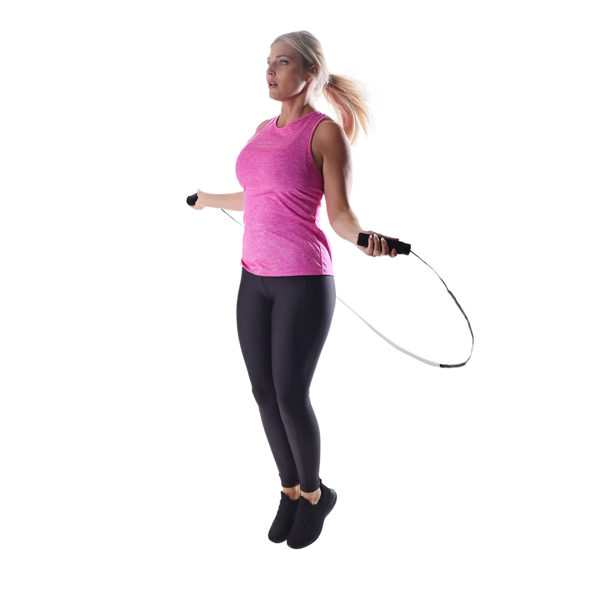 Athletic Works Adjustable Weighted Jump Rope, Adjusts up to 9' Length, Black