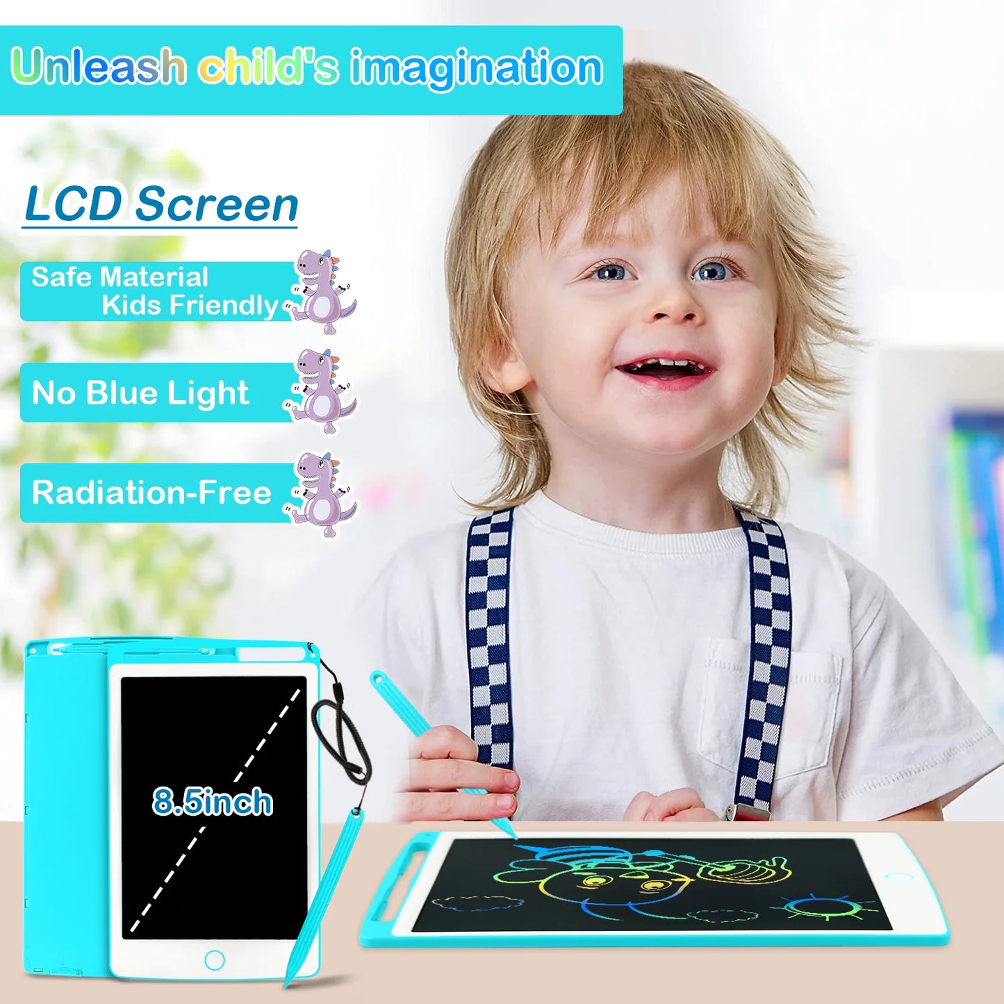 Richgv LCD Writing Tablet for Kids, 8.5 Inch Drawing Tablet Doodle Pad Preschool Learning Toys for Toddlers, Drawing Pad Gifts for Boys Girls
