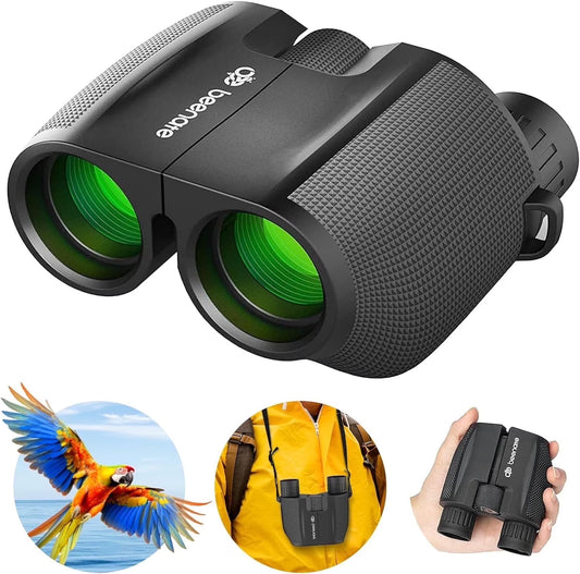 Compact Binoculars for Adults and Kids, 10X25 Binoculars for Bird Watching, Small Binoculars for Travel Sightseeing Hunting Wildlife Watching Outdoor Sports Games Concerts