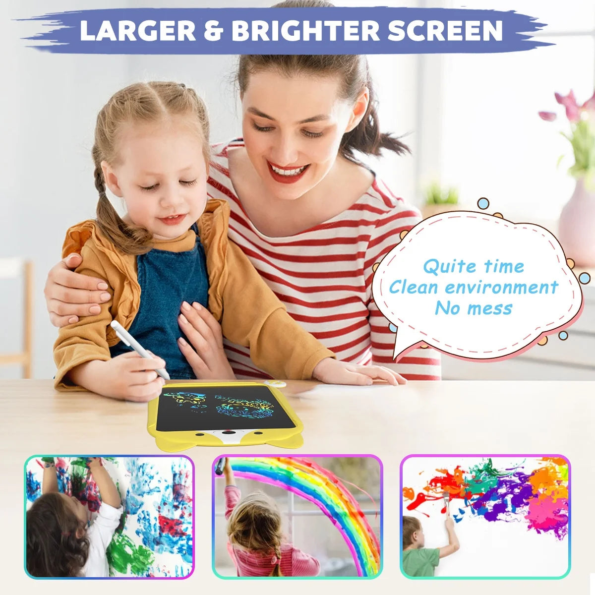 LCD Writing Tablet, Doodle Boards for Kids, Colorful Toddler Doodle Board Drawing Tablet, Erasable Reusable Drawing Pads, Educational and Learning Toys for Kids