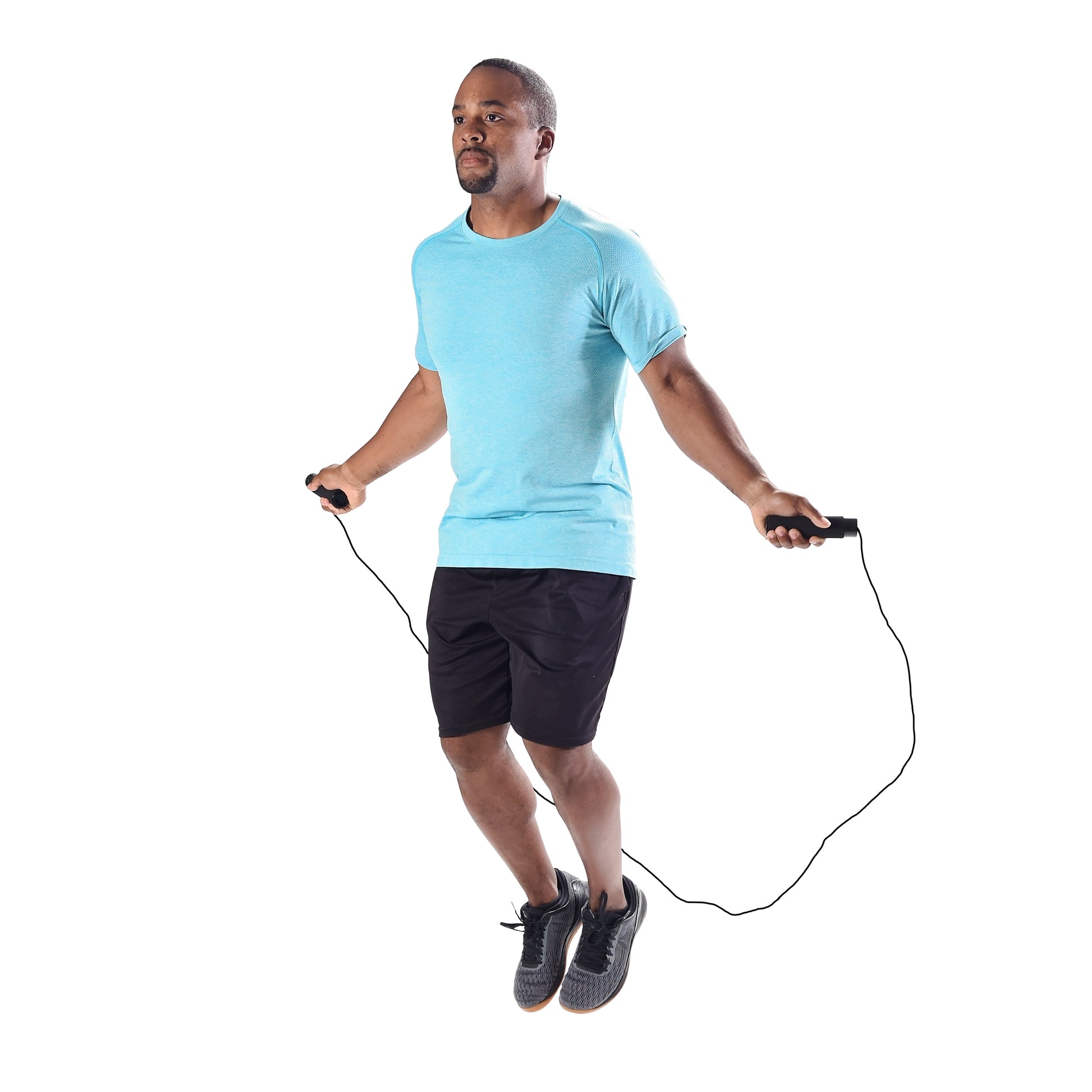 Athletic Works Adjustable Weighted Jump Rope, Adjusts up to 9' Length, Black