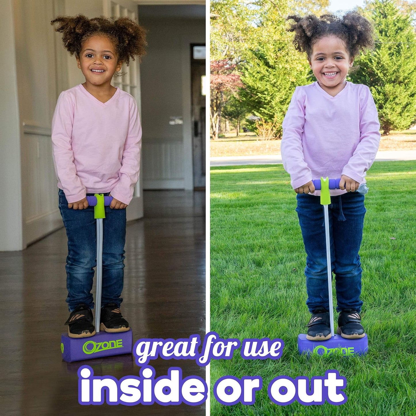 Flybar Pogo Stick - Ozone My First Foam Pogo Jumper, Indoor Jumper & Pogo Stick for Kids, Indoor Toys for Toddlers Age 3-5 (Ozone Purple)