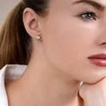 4 Prong 2 Carat Round Shaped Moissanite Solitaire Stud Earrings in 18k White Gold Plating for Women