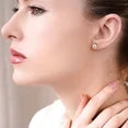 4 Prong 2 Carat Round Shaped Moissanite Solitaire Stud Earrings in 18k White Gold Plating for Women