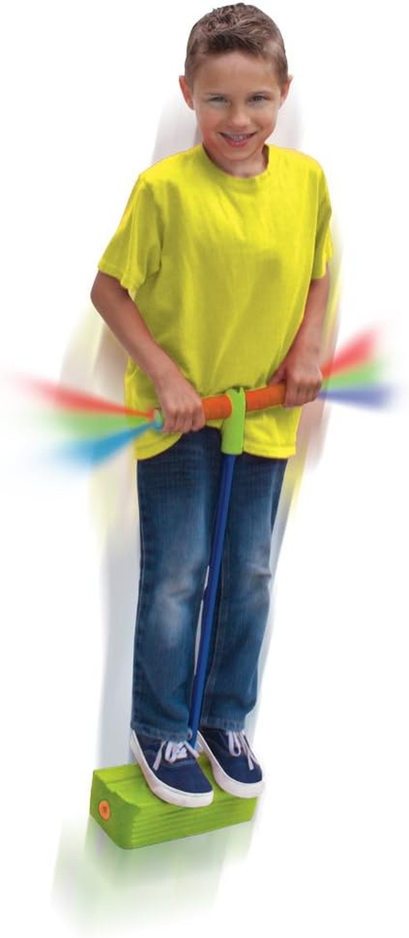 Geospace Jumparoo Deluxe LED Bungee Boing Foam Bouncing Toy - the Squeakiest, Easiest Pogo Ever! for Kids 3 Years & Up