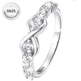 Bestyle Created Diamond Engagement Rings for Women Pure 925 Sterling Silver Infinity Promise Wedding Band Birthday Valentine's Day Gifts Size 4-12